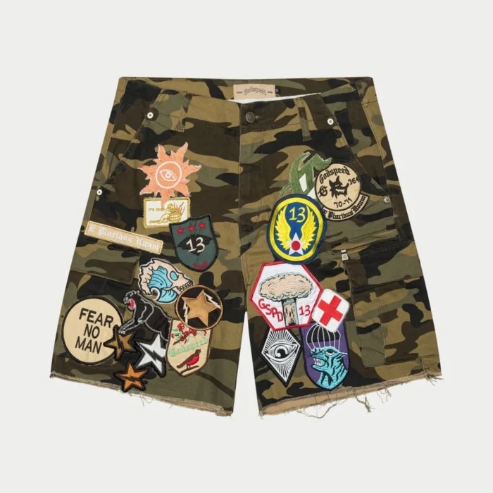 God Speed Patchwork Cargo Shorts