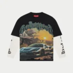 God Speed Sunset Drift Layered T-Shirt (Black)