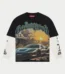 God Speed Sunset Drift Layered T-Shirt (Black)